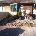 digging out for a new stone driveway. working in kineton, warwickshire
